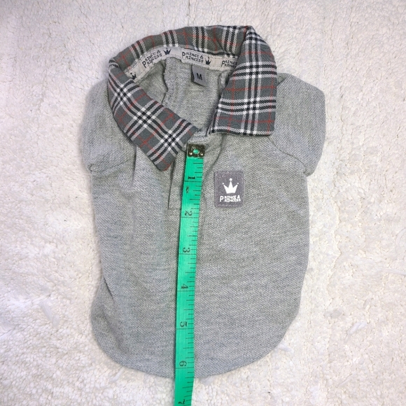 Dog Gray Polo Shirt with Checkered Collar - Picture 4 of 6